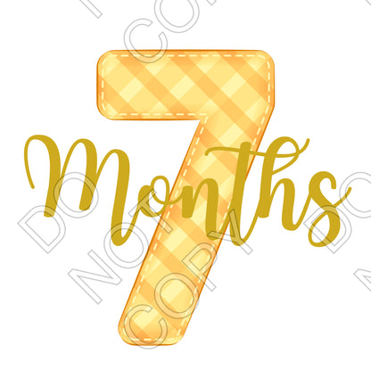 UV-DTF Transfer - 12pk Milestone Set Transfers - Yellow Check