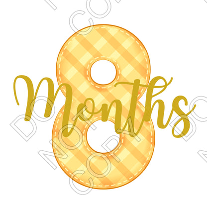 UV-DTF Transfer - 12pk Milestone Set Transfers - Yellow Check