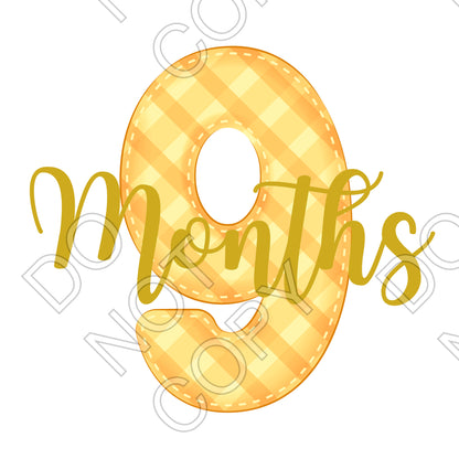 UV-DTF Transfer - 12pk Milestone Set Transfers - Yellow Check