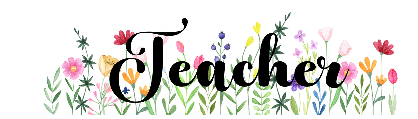 UV-DTF Transfer for  Bookmarks - "Teacher" flower background