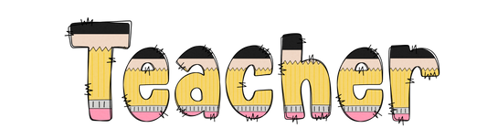 UV-DTF Transfer for  Bookmarks - "Teacher" multi coloured pencil font