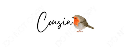 UV-DTF Transfer - Family Name Robin Design for Woodform and Smart Crafts Feathers