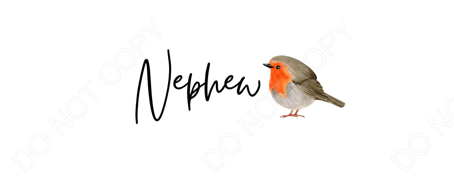 UV-DTF Transfer - Family Name Robin Design for Woodform and Smart Crafts Feathers