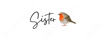 UV-DTF Transfer - Family Name Robin Design for Woodform and Smart Crafts Feathers