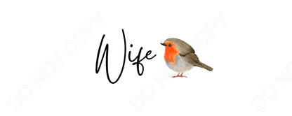 UV-DTF Transfer - Family Name Robin Design for Woodform and Smart Crafts Feathers