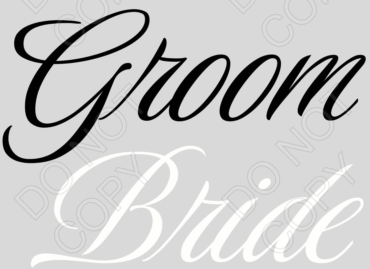 UV-DTF Transfer - Bride & Groom Mono Colours