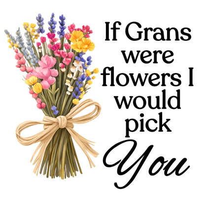 UVDTF Transfer - Beautiful mothers day bunch of wildflowers with choice of names
