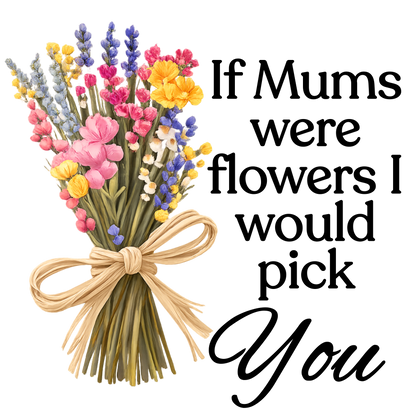 UVDTF Transfer - Beautiful mothers day bunch of wildflowers with choice of names