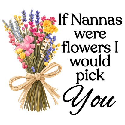 UVDTF Transfer - Beautiful mothers day bunch of wildflowers with choice of names