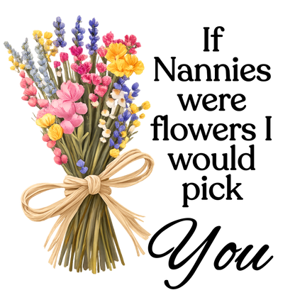 UVDTF Transfer - Beautiful mothers day bunch of wildflowers with choice of names