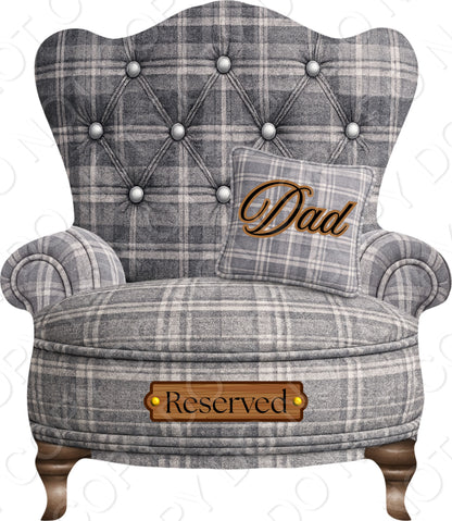 UVDTF Transfer - Tartan Memorial Chair with Names to fit Woodform Acrylic Hanging Chairs (Grey)