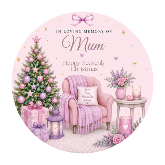 UV-DTF Transfer -  Happy Heavenly Christmas Pink (Bespoke)