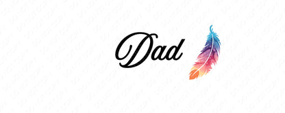 UV-DTF Transfer - Colourful Name/Feather Design for Woodform and Smart Crafts Feathers