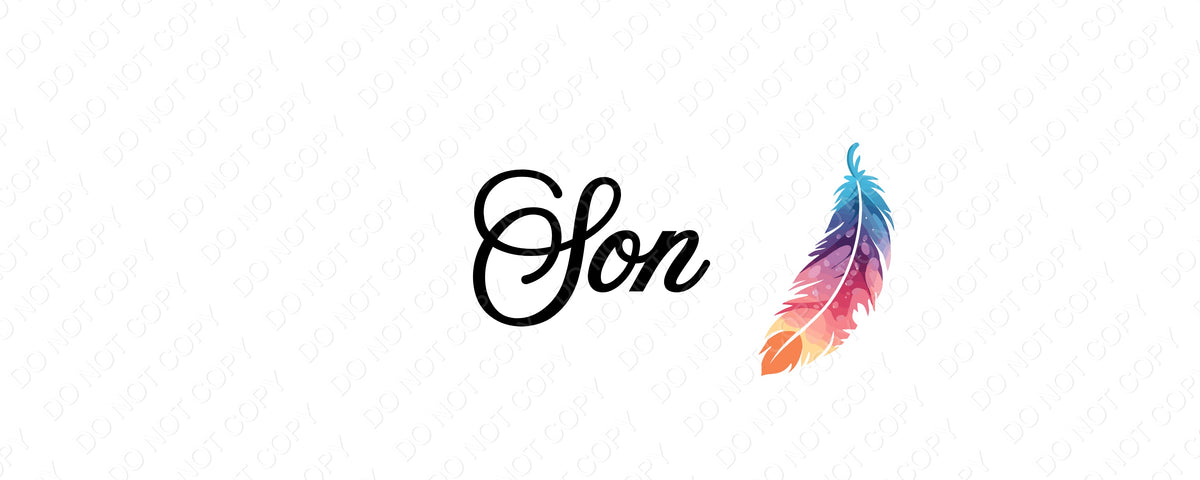 UV-DTF Transfer - Colourful Name/Feather Design for Woodform and Smart Crafts Feathers