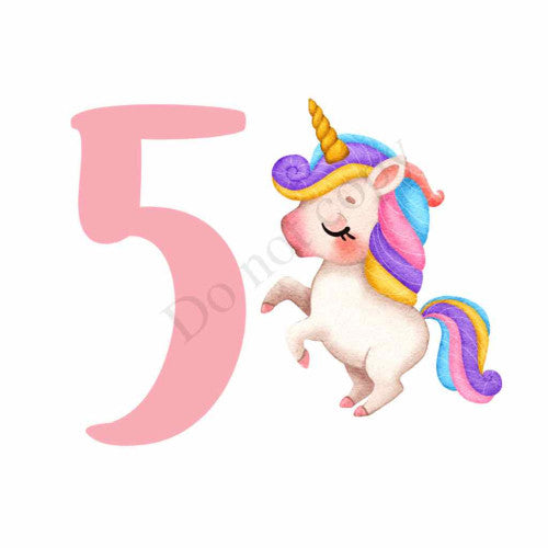 UV-DTF Transfer for Cake Topper - Birthday Number Unicorn