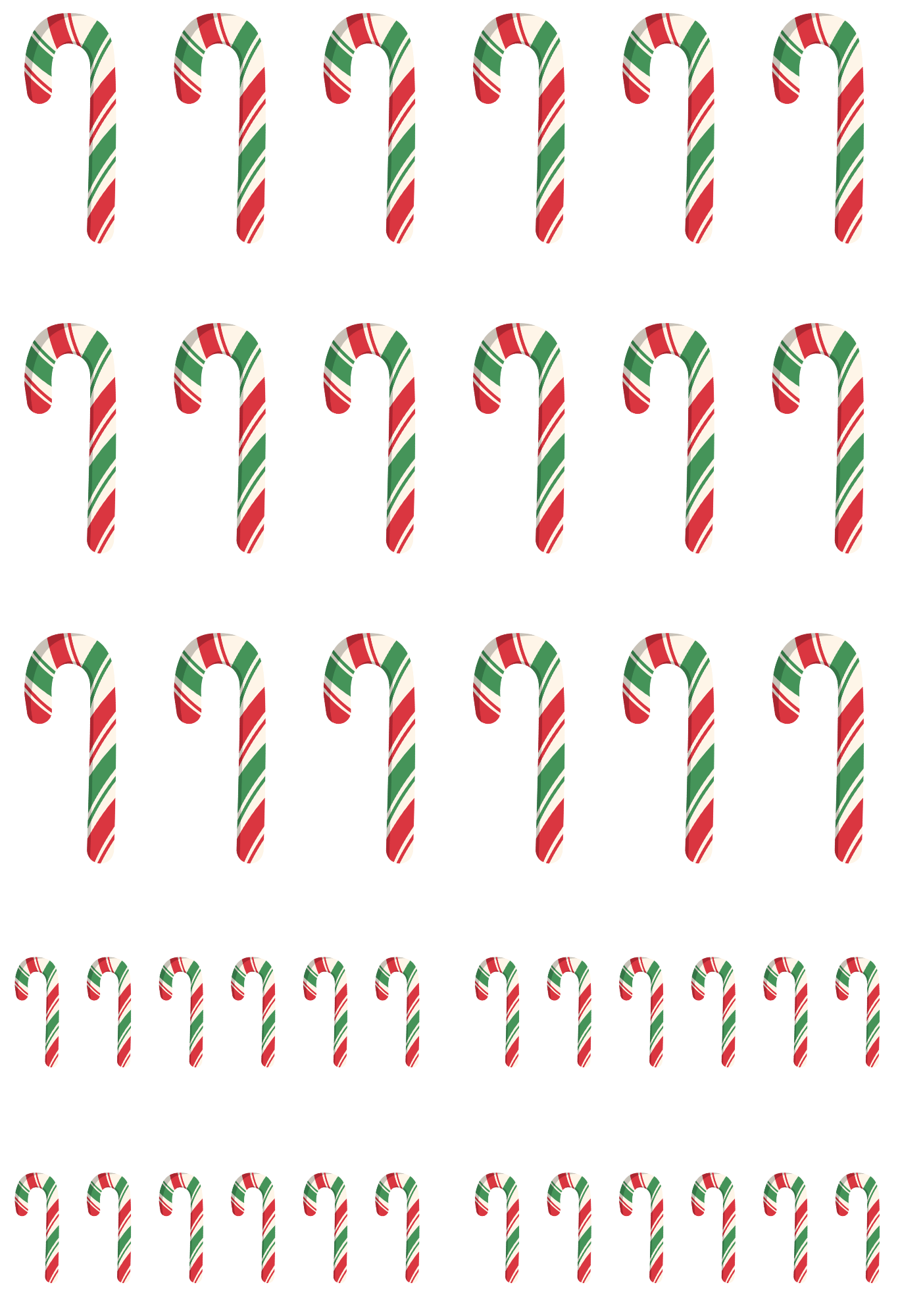 UV-DTF Transfer - Christmas Mix & Match Sheets Candy Canes (Green)