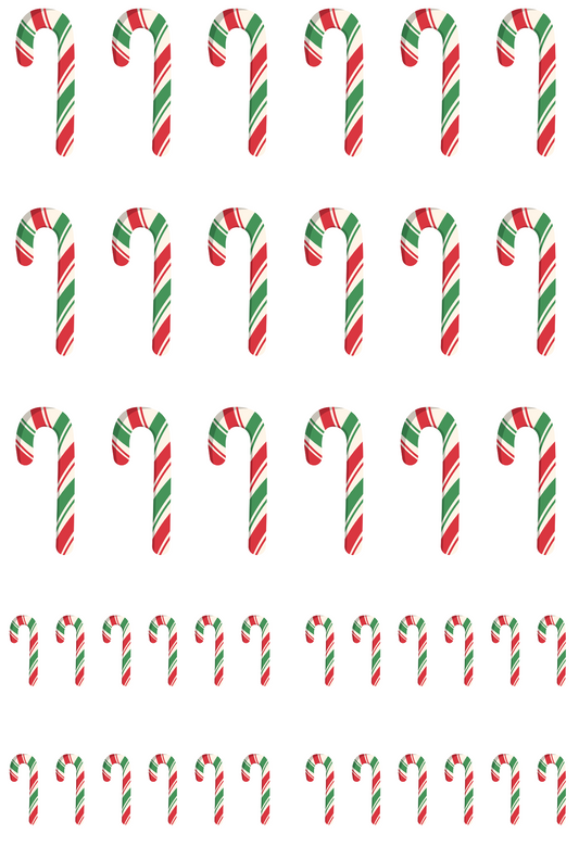 UV-DTF Transfer - Christmas Mix & Match Sheets Candy Canes (Green)
