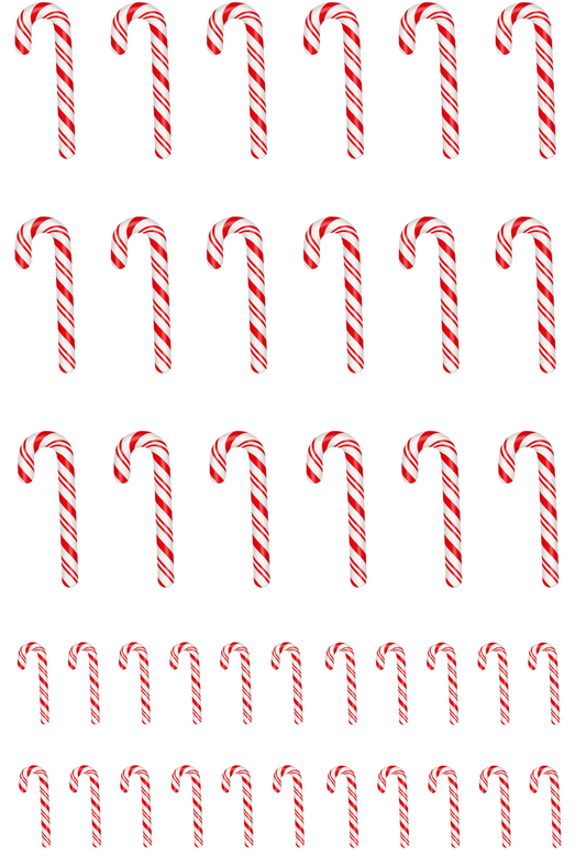 UV-DTF Transfer - Christmas Mix & Match Sheets Candy Canes (Red)