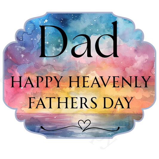 UV-DTF Transfer - Dad Happy Heavenly Fathers Day 4cm Solar light sized UVDTF