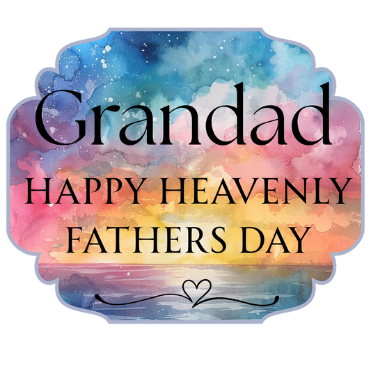 UV-DTF Transfer - Grandad Happy Heavenly Fathers Day 4cm Solar light sized UVDTF