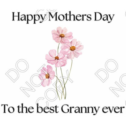 UV-DTF Transfer for Vase/Straight Cup - Mothers Day Best Ever