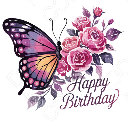 UVDTF Transfer - Happy Birthday Butterfly