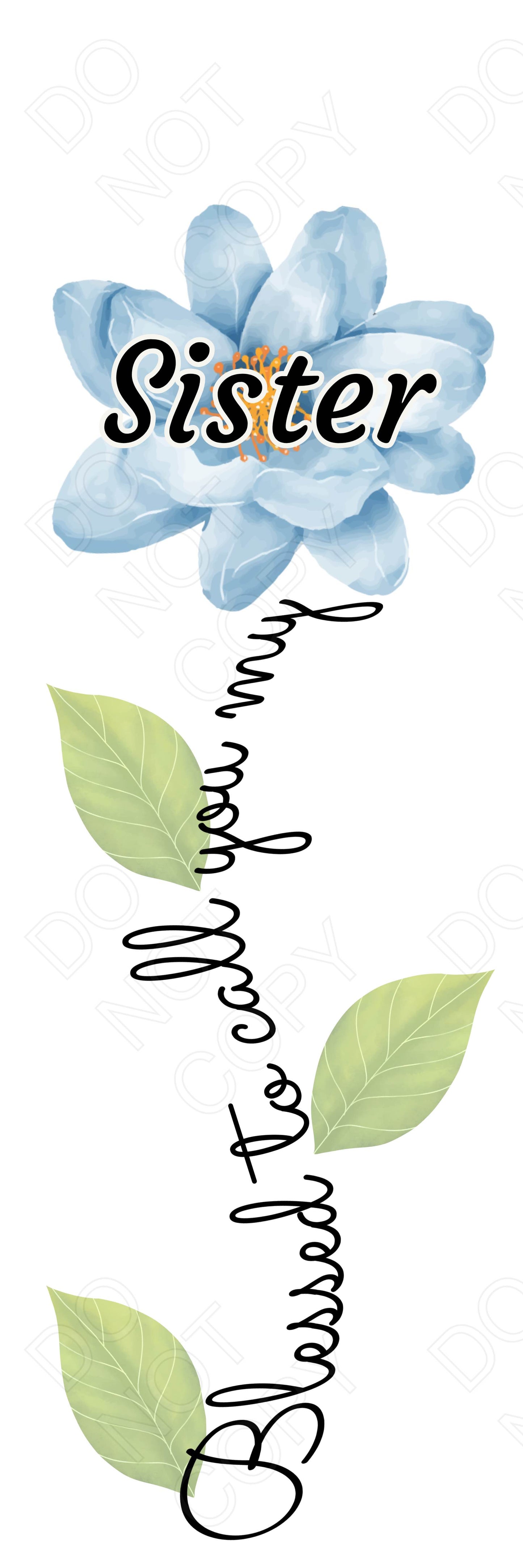 UVDTF Transfer - Blue Blessed Flower Designs (Large Range of Names Available)