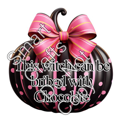 UV-DTF Transfer for Keyring - Witch Bribed with Chocolate (Black)