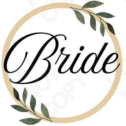 UV-DTF Transfer - 5/10cm Champagne Flute Wedding Titles (Style 1)