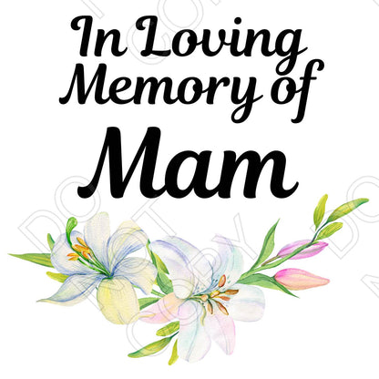 UV-DTF Transfer for Solar Garden Light - In Loving Memory (Bright Lillies)