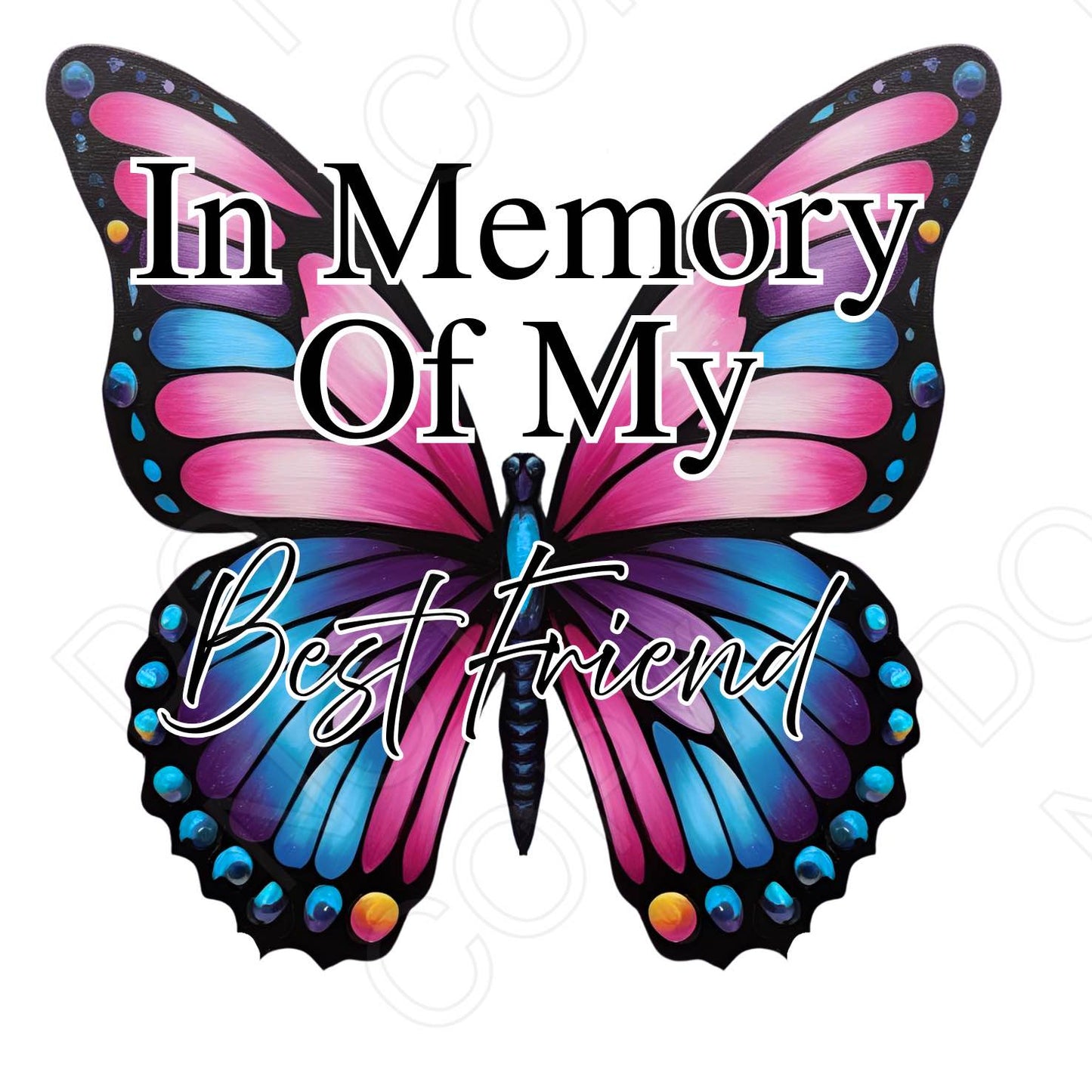 UV-DTF Transfer for Solar Garden Light - In Memory (Butterfly Female)