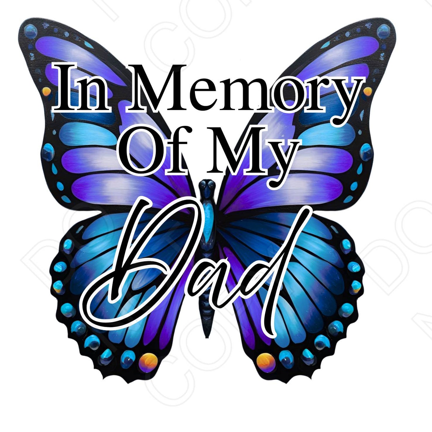 UV-DTF Transfer for Solar Garden Light - In Memory (Butterfly Male)