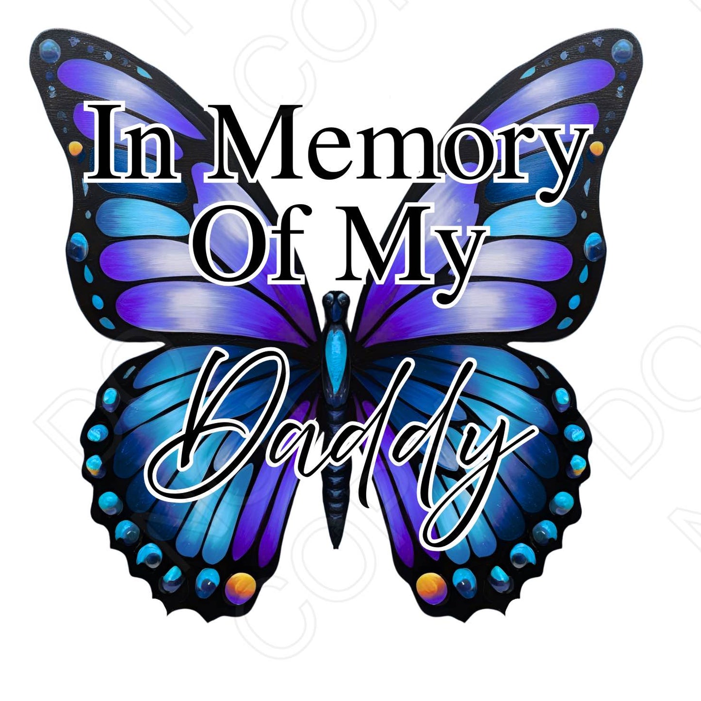 UV-DTF Transfer for Solar Garden Light - In Memory (Butterfly Male)