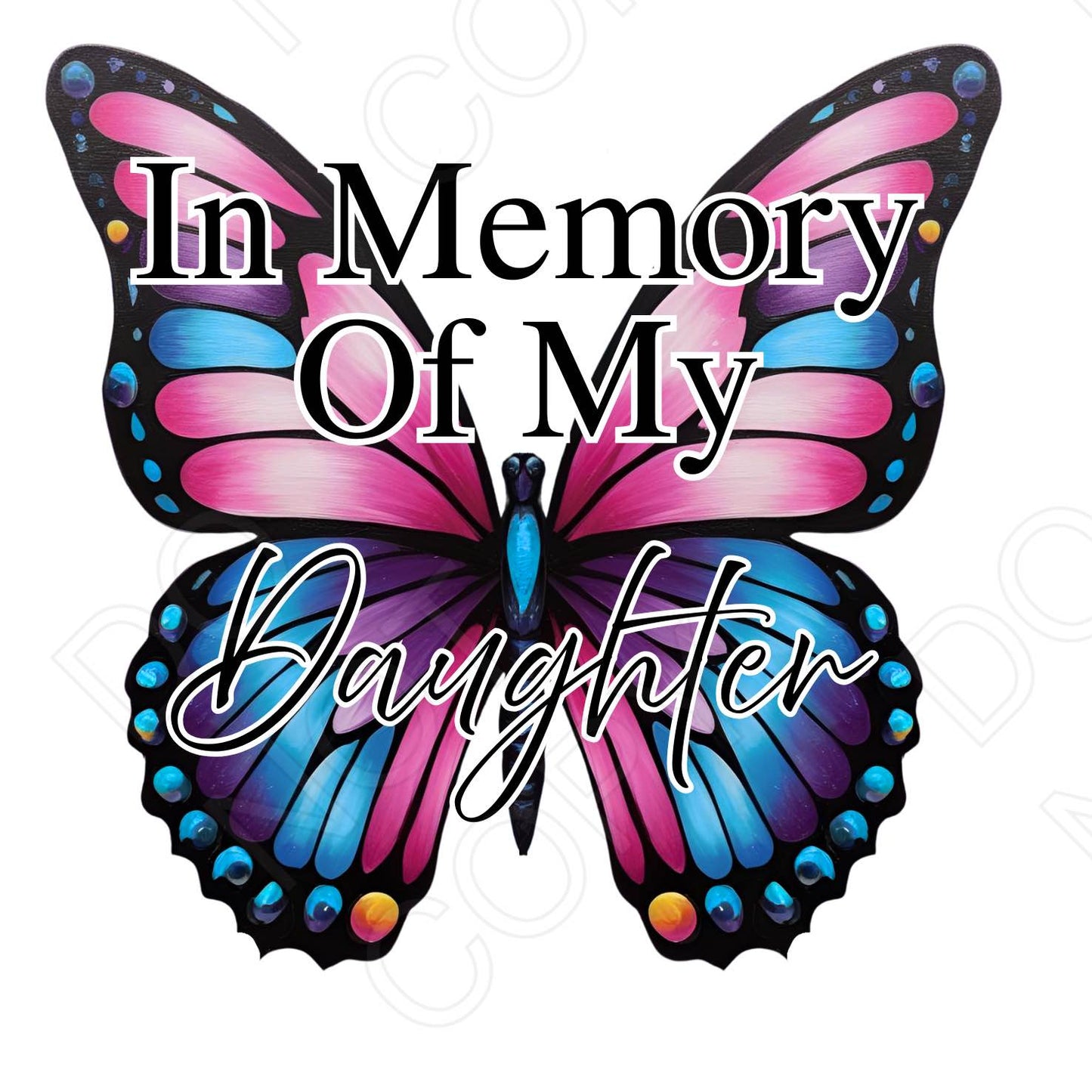 UV-DTF Transfer for Solar Garden Light - In Memory (Butterfly Female)