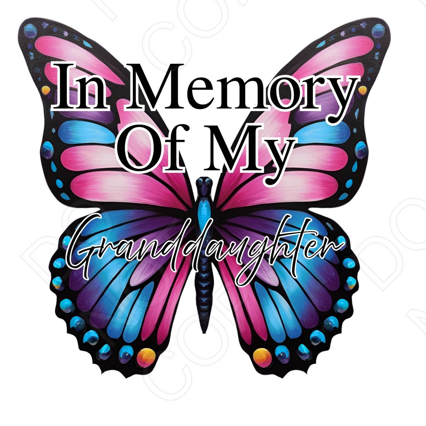 UV-DTF Transfer for Solar Garden Light - In Memory (Butterfly Female)