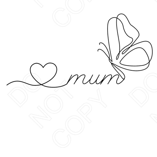 UVDTF Transfer - Line Art Mum Butterfly