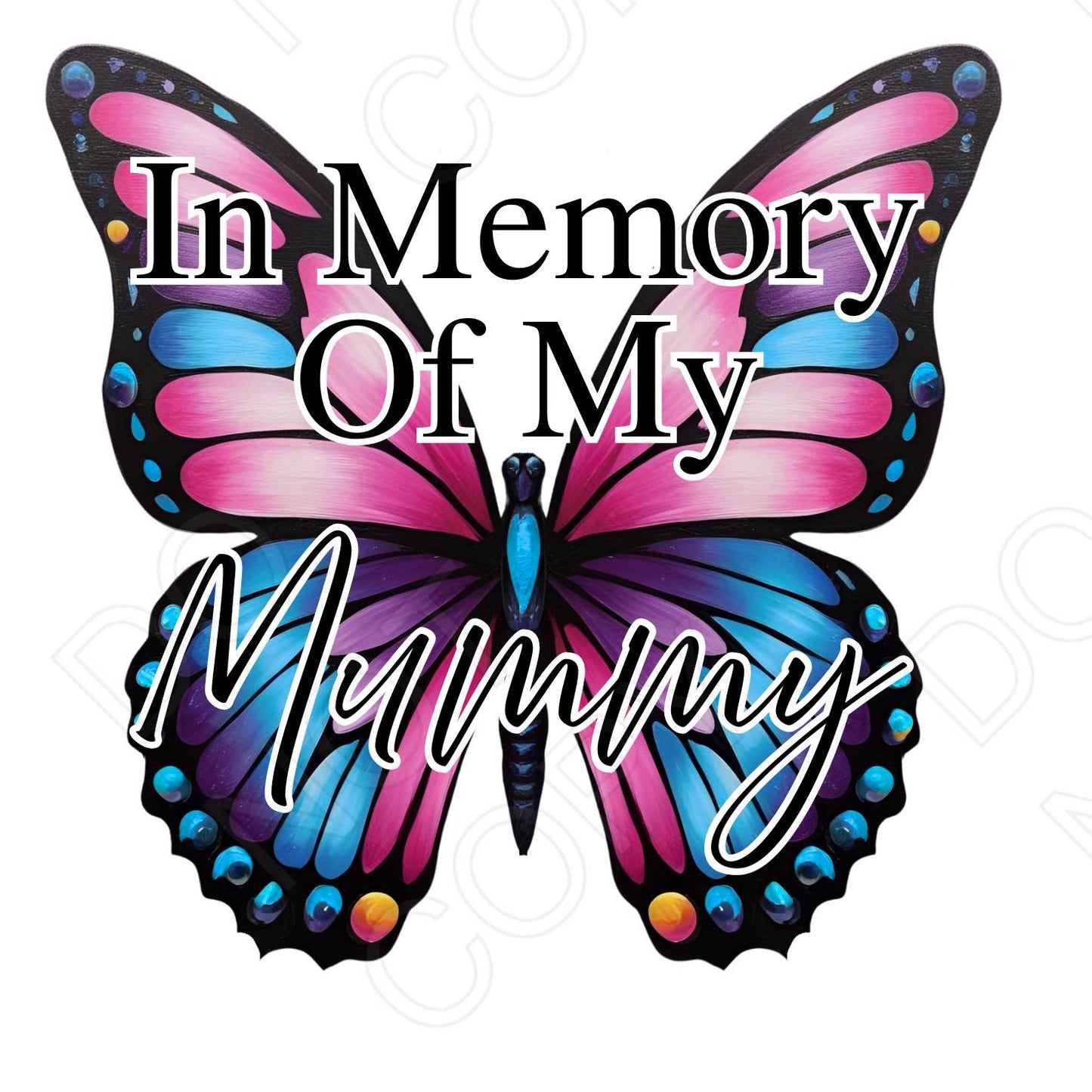UV-DTF Transfer for Solar Garden Light - In Memory (Butterfly Female)