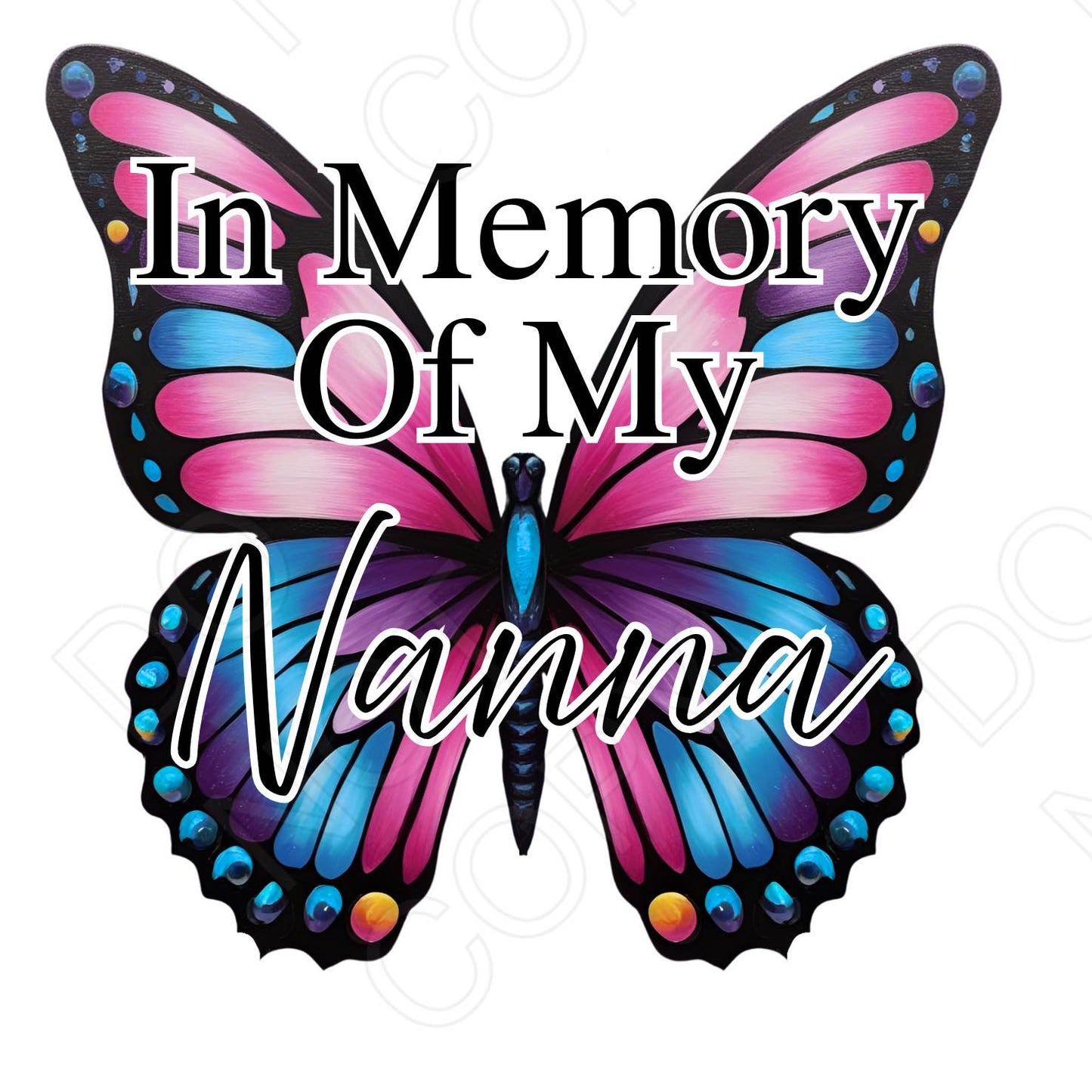 UV-DTF Transfer for Solar Garden Light - In Memory (Butterfly Female)