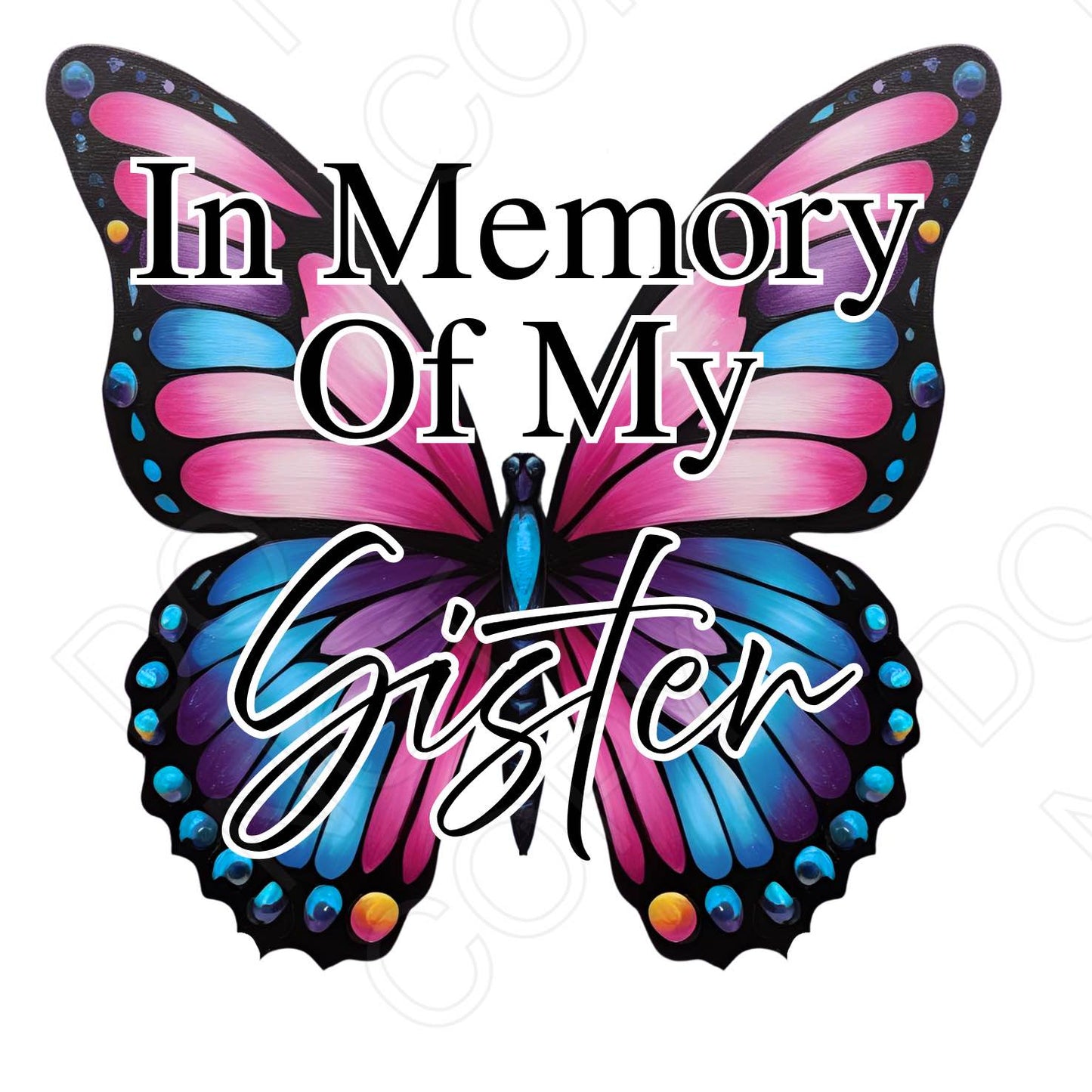 UV-DTF Transfer for Solar Garden Light - In Memory (Butterfly Female)