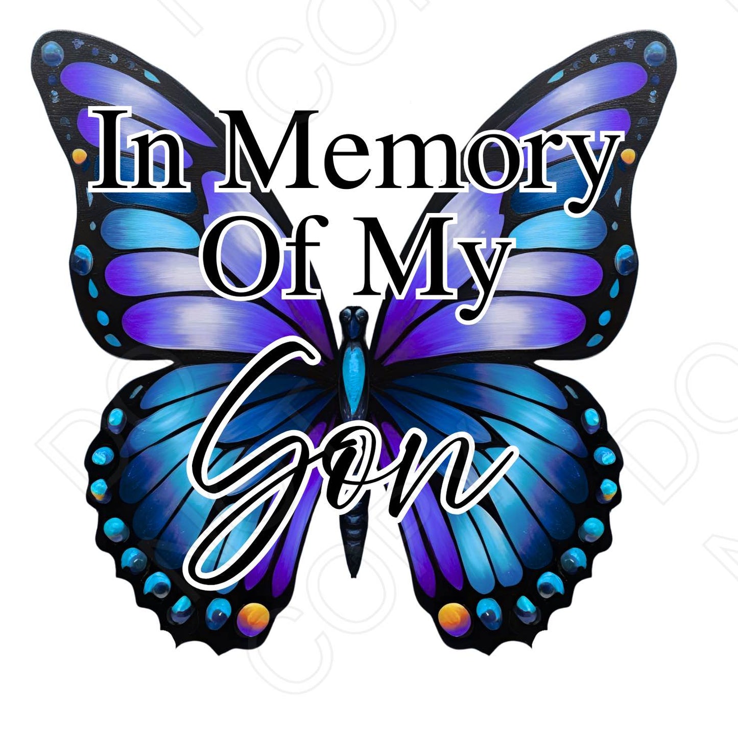 UV-DTF Transfer for Solar Garden Light - In Memory (Butterfly Male)