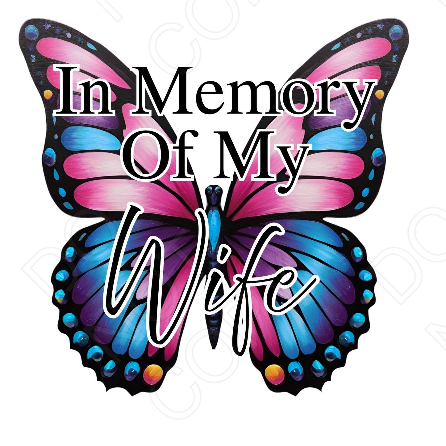 UV-DTF Transfer for Solar Garden Light - In Memory (Butterfly Female)