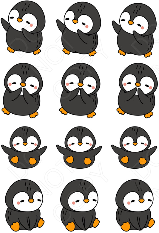 UV-DTF Transfer - Christmas Mix & Match Sheets (Penguins)