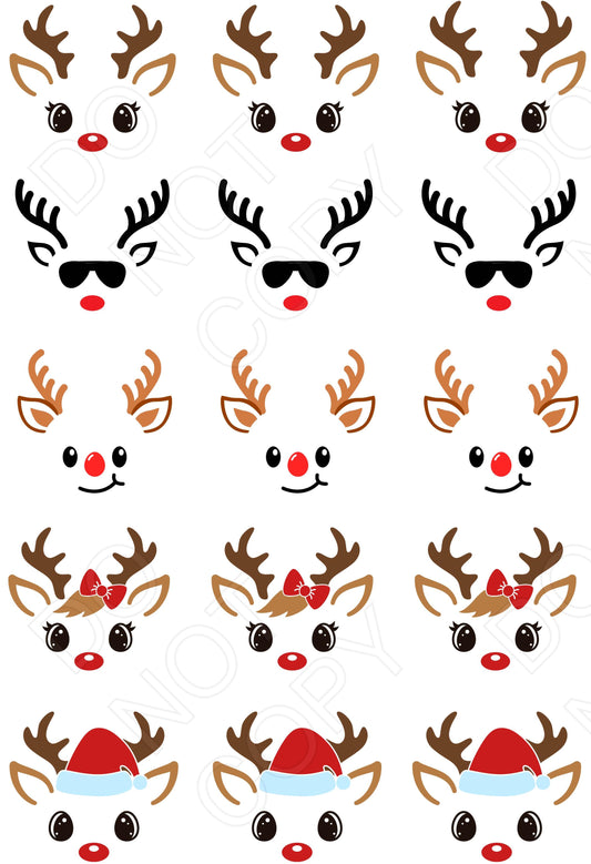 UV-DTF Transfer - Christmas Mix & Match Sheets (Reindeers)