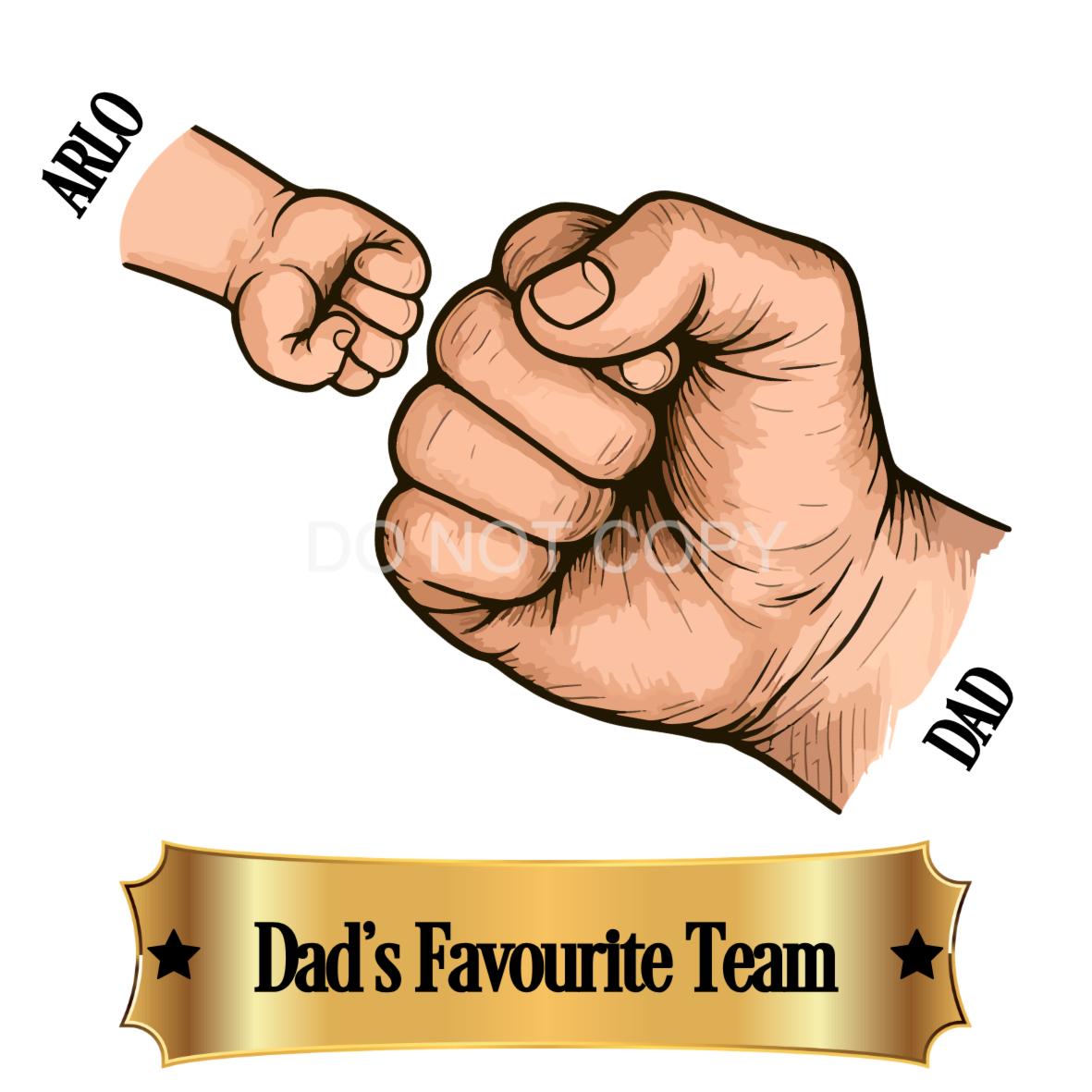 UVDTF Transfer - Custom Fathers Day Fist Bump (Dad)