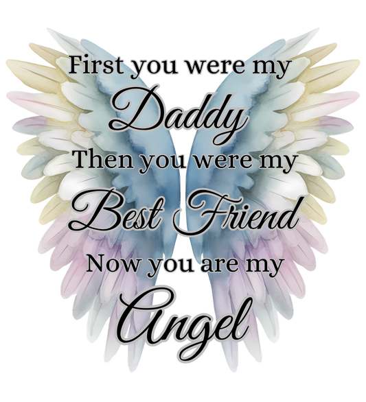 UV-DTF Transfer - First my daddy memorial wing design