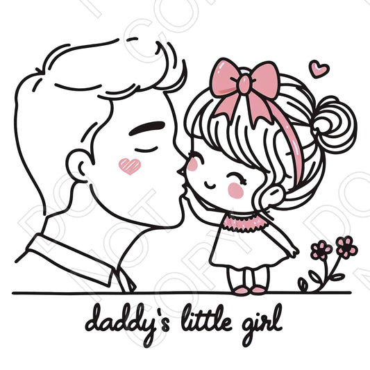 DTF Transfer - Daddy's Little Girl (Line Art)