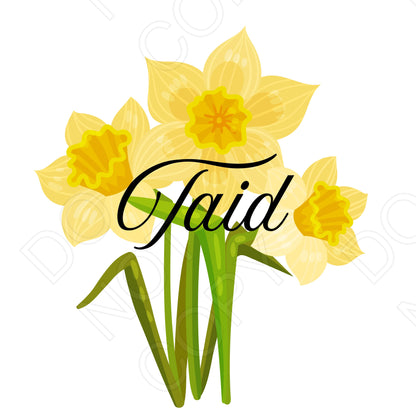 UV-DTF Transfer - Family Welsh Daffodil Design