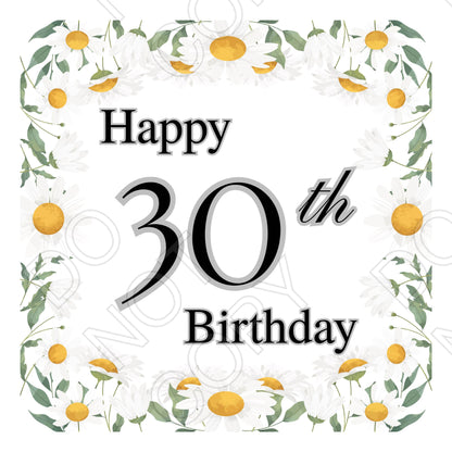 Digital Download - Happy Birthday/Milestone Birthdays (Daisies) - Set of 7