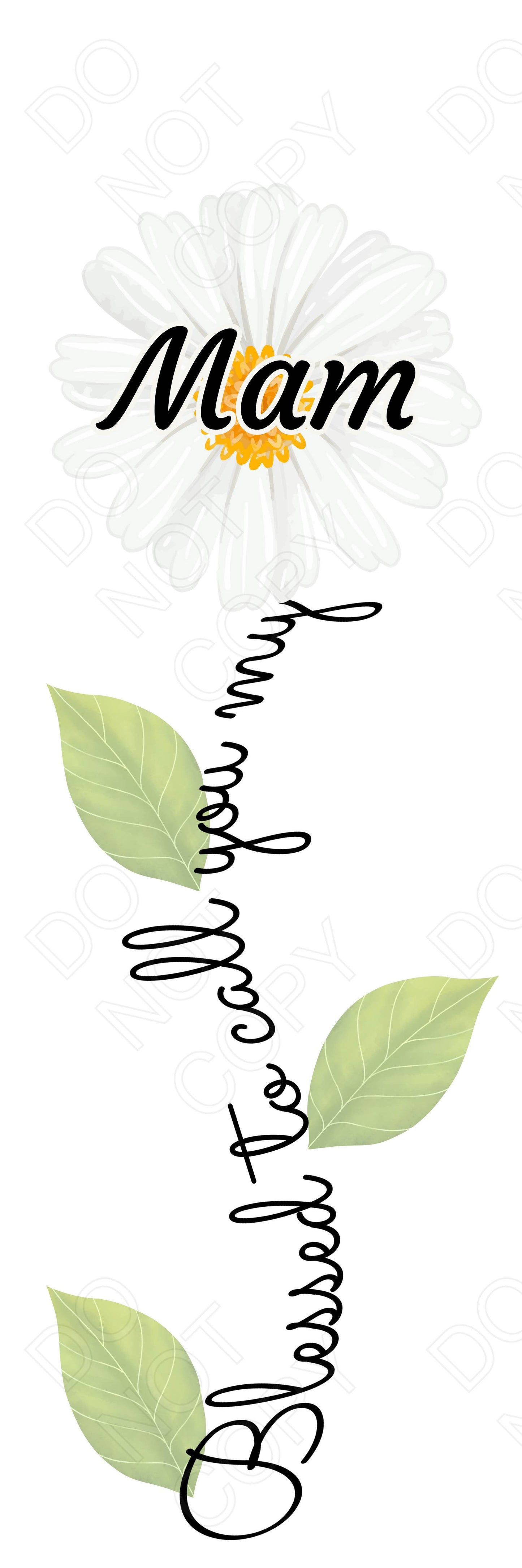 UVDTF Transfer - Daisy Blessed Flower Designs (Large Range of Names Available)