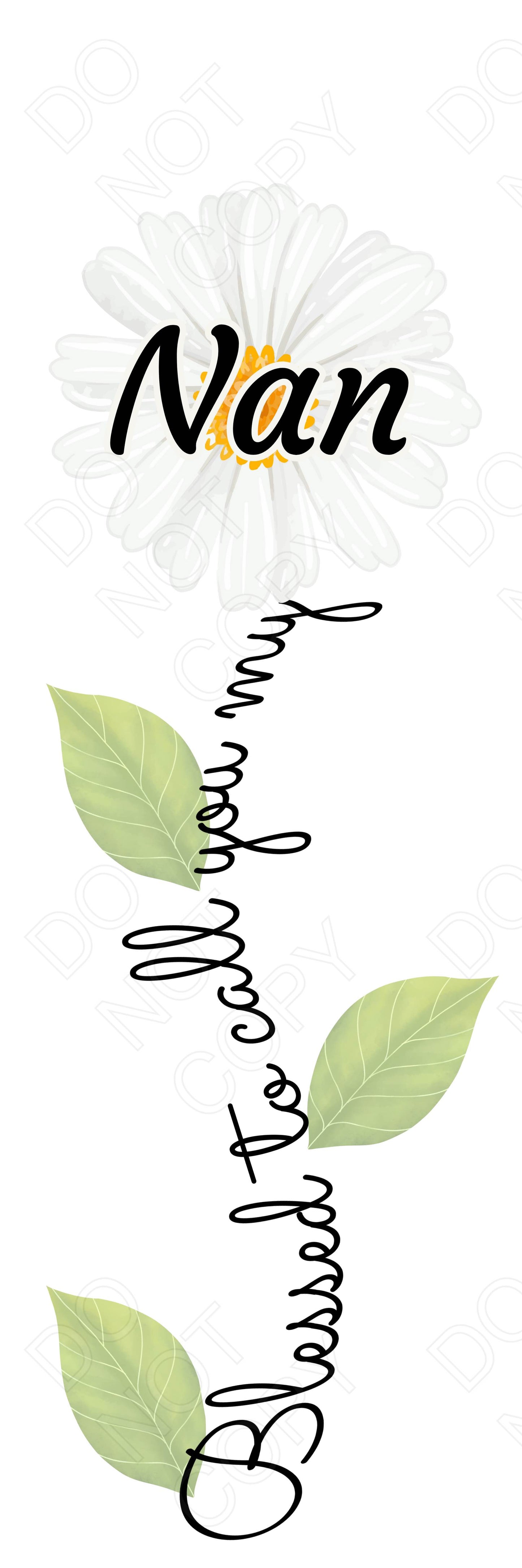 UVDTF Transfer - Daisy Blessed Flower Designs (Large Range of Names Available)